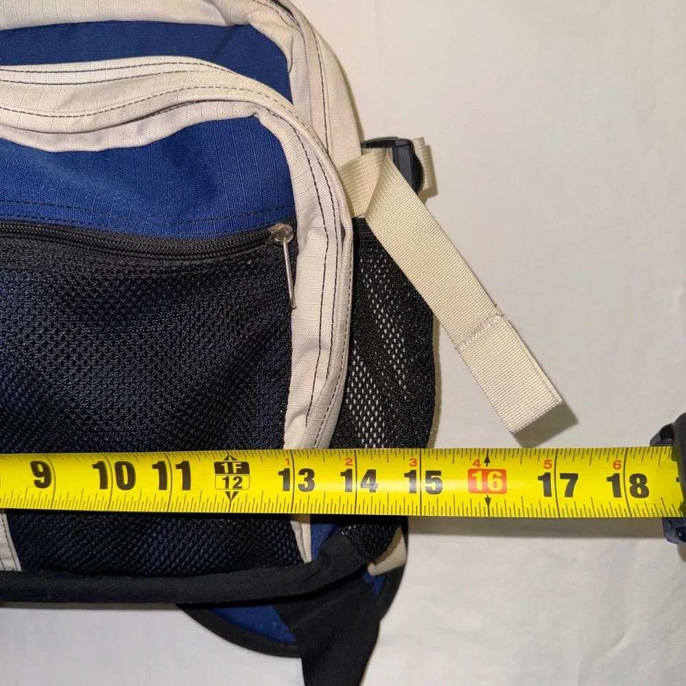 REI Lumbar Waist Pack Hiking Bag Blue Beige Black Mesh Pockets Adjustable Strap*